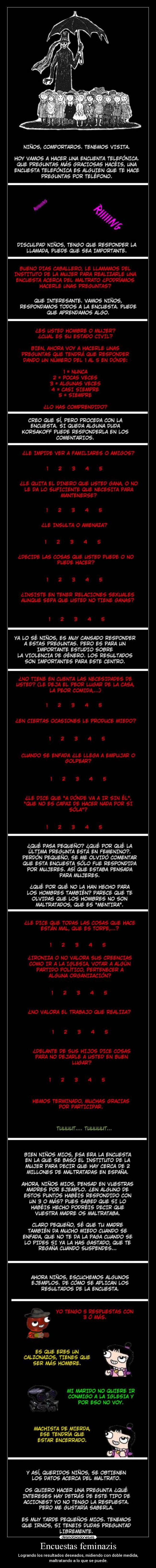 Encuestas feminazis - Logrando los resultados deseados, midiendo con doble medida,
maltratando a lo que se puede.