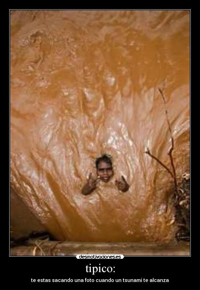 tipico: - te estas sacando una foto cuando un tsunami te alcanza