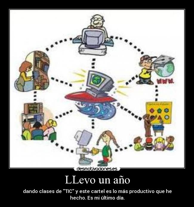 LLevo un año - dando clases de TIC y este cartel es lo más productivo que he
hecho. Es mi último día.