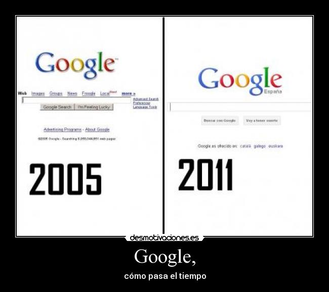 carteles google internet 2005 2011 ano tiempo chrome mozilla firefox yahoo buscador navegador desmotivaciones