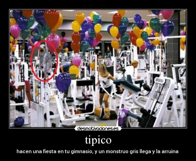 tipico - hacen una fiesta en tu gimnasio, y un monstruo gris llega y la arruina