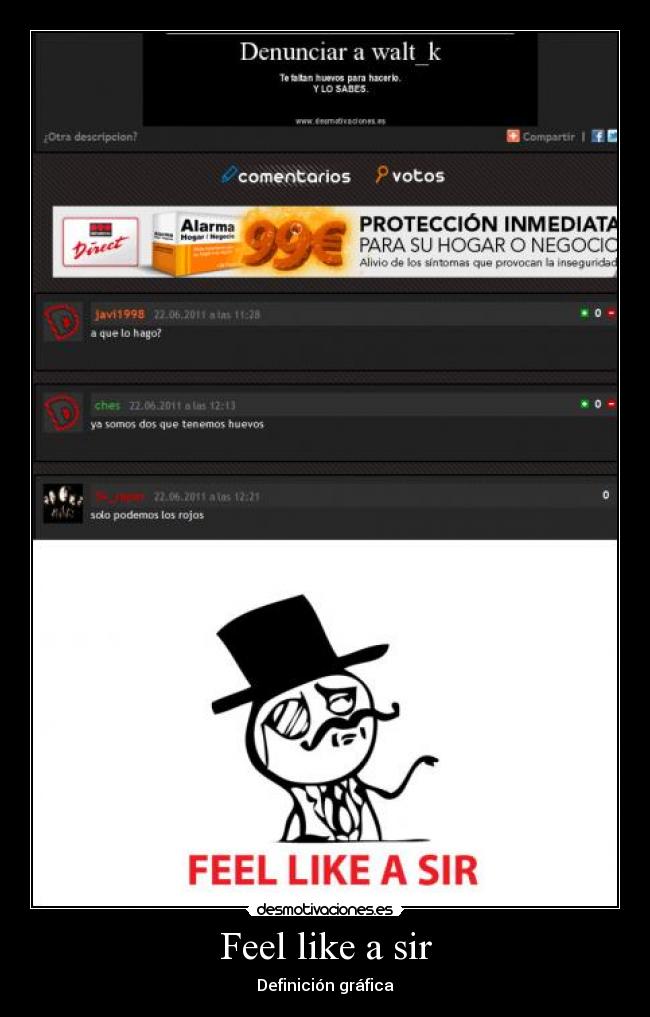 Feel like a sir - Definición gráfica