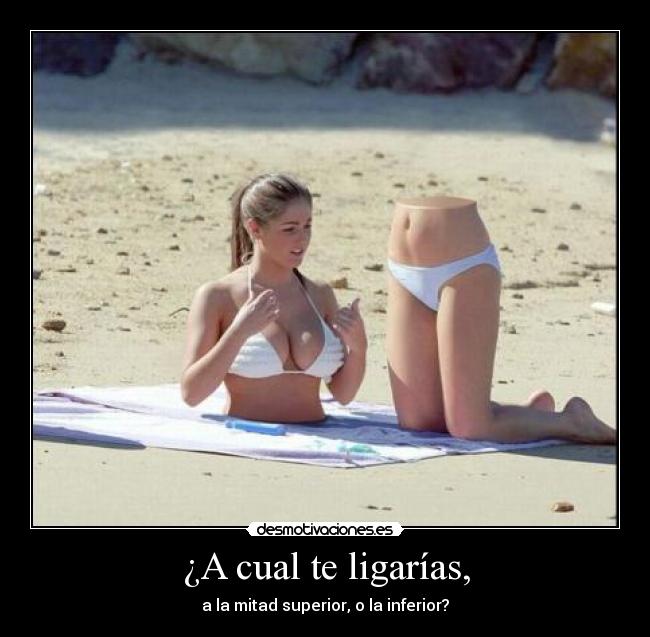 ¿A cual te ligarías, - a la mitad superior, o la inferior?