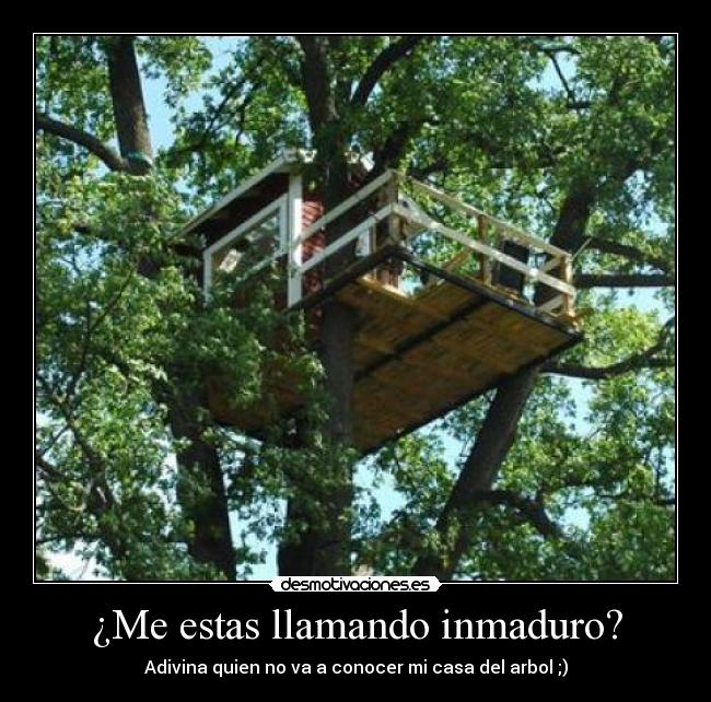 ¿Me estas llamando inmaduro? - Adivina quien no va a conocer mi casa del arbol ;)