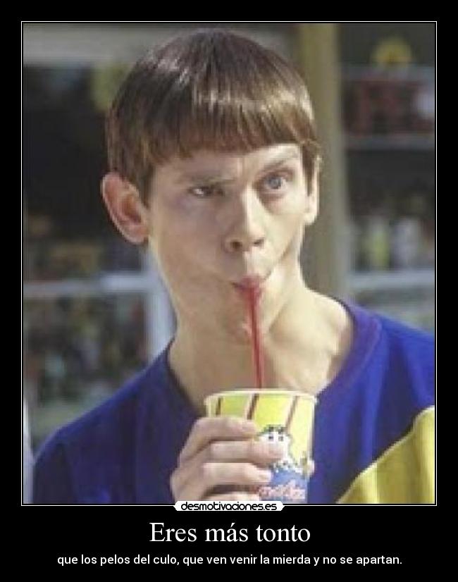 Eres más tonto - que los pelos del culo, que ven venir la mierda y no se apartan.