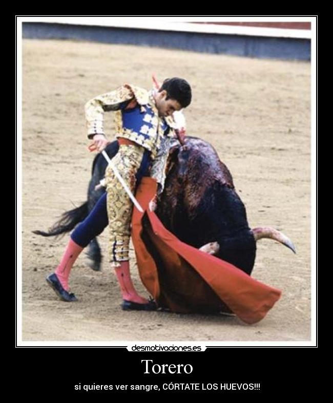 Torero - si quieres ver sangre, CÓRTATE LOS HUEVOS!!!