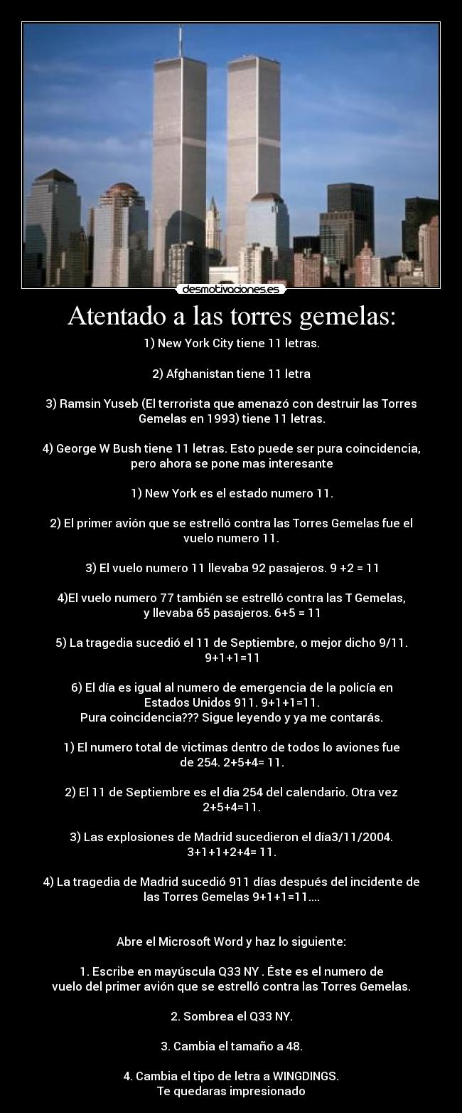 Atentado a las torres gemelas: -