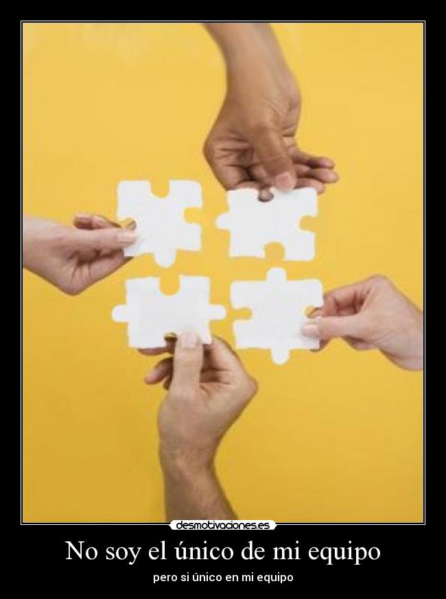 No soy el único de mi equipo - pero si único en mi equipo