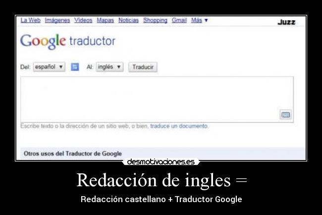 Redacción de ingles = -