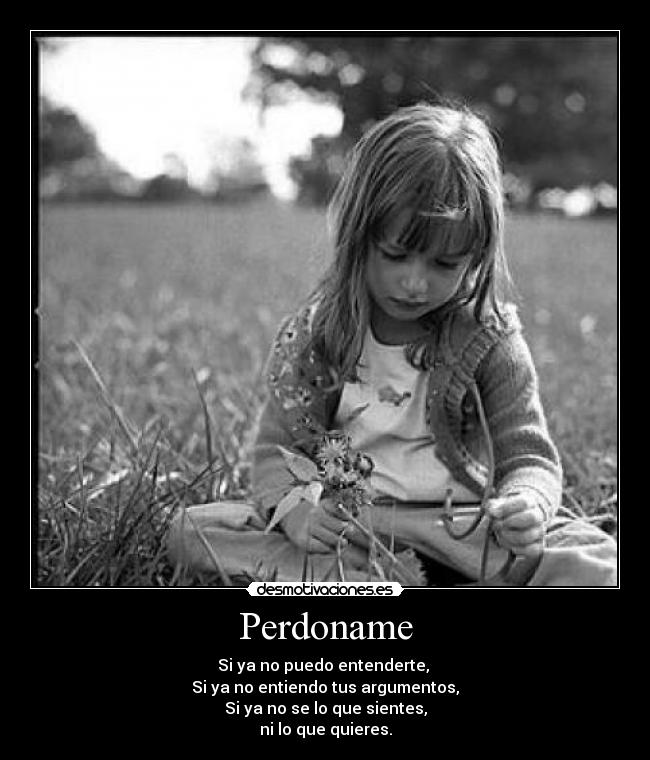 Perdoname - Si ya no puedo entenderte, 
Si ya no entiendo tus argumentos,
Si ya no se lo que sientes,
ni lo que quieres.