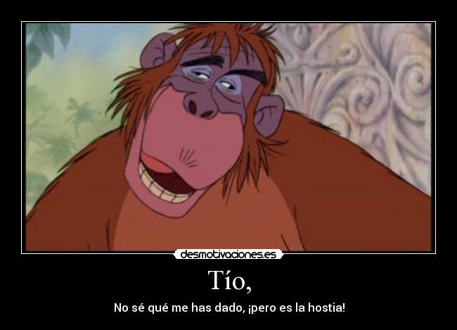 Tío, - No sé qué me has dado, ¡pero es la hostia!