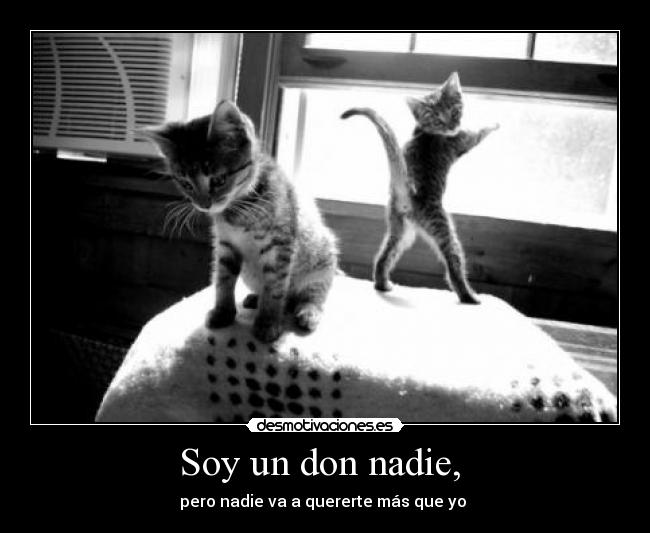 Soy un don nadie, - pero nadie va a quererte más que yo ♥