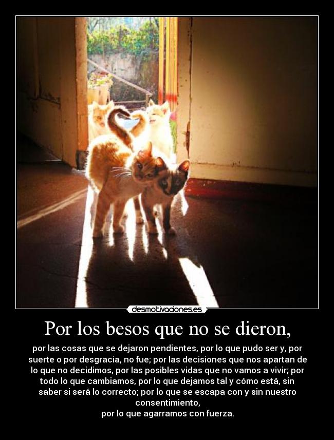 Por los besos que no se dieron, - 