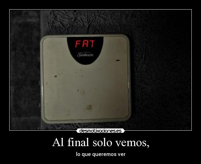 Al final solo vemos, -