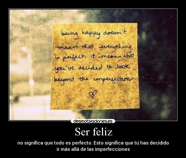 Ser feliz -