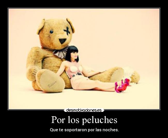 Por los peluches - Que te soportaron por las noches.