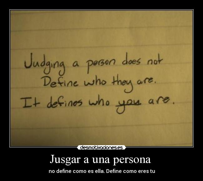 Jusgar a una persona -