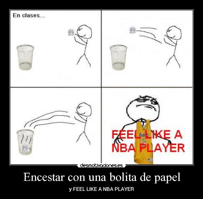 Encestar con una bolita de papel -