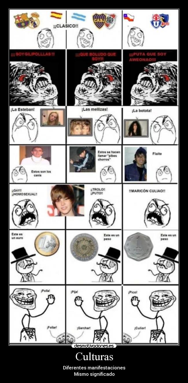 Culturas - Diferentes manifestaciones
Mismo significado