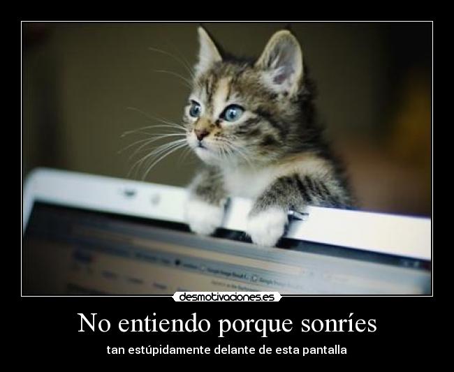 No entiendo porque sonríes -