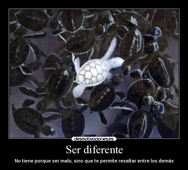 Ser diferente - No tiene porque ser malo, sino que te permite resaltar entre los demás