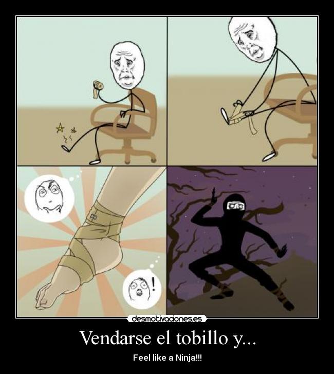Vendarse el tobillo y... - Feel like a Ninja!!!