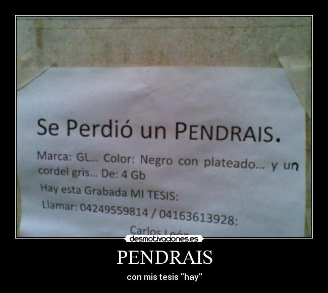 carteles pendraistesis hayxdd desmotivaciones