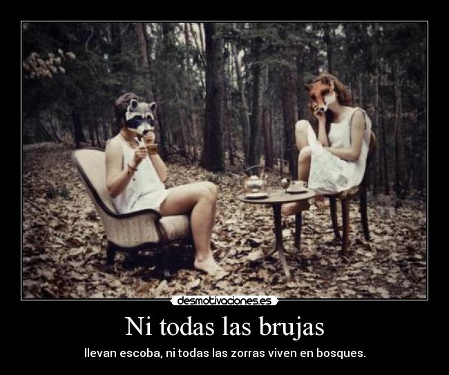 Ni todas las brujas - llevan escoba, ni todas las zorras viven en bosques.