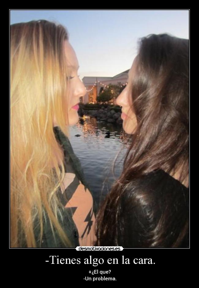 -Tienes algo en la cara. - +¿El que?
-Un problema.