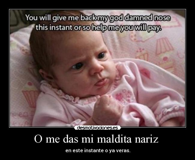 O me das mi maldita nariz - en este instante o ya veras.