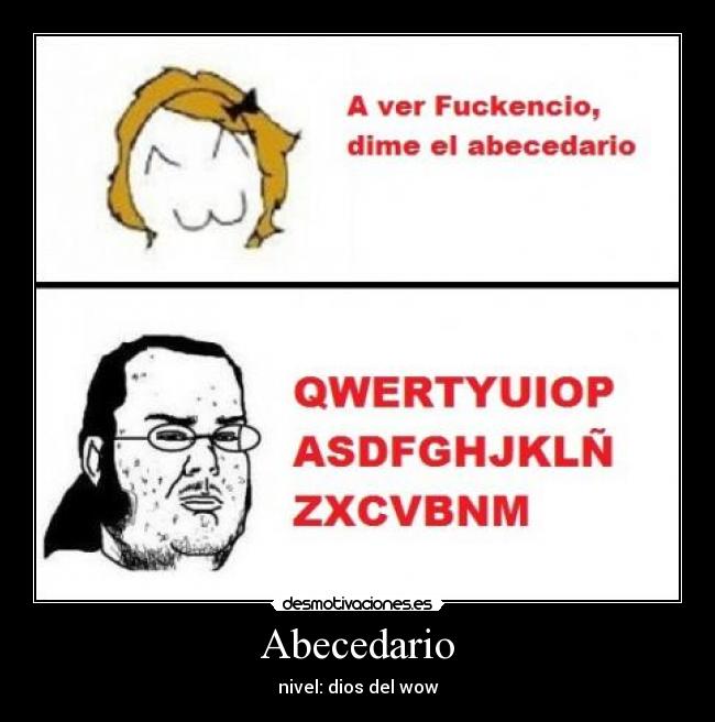 Abecedario - nivel: dios del wow