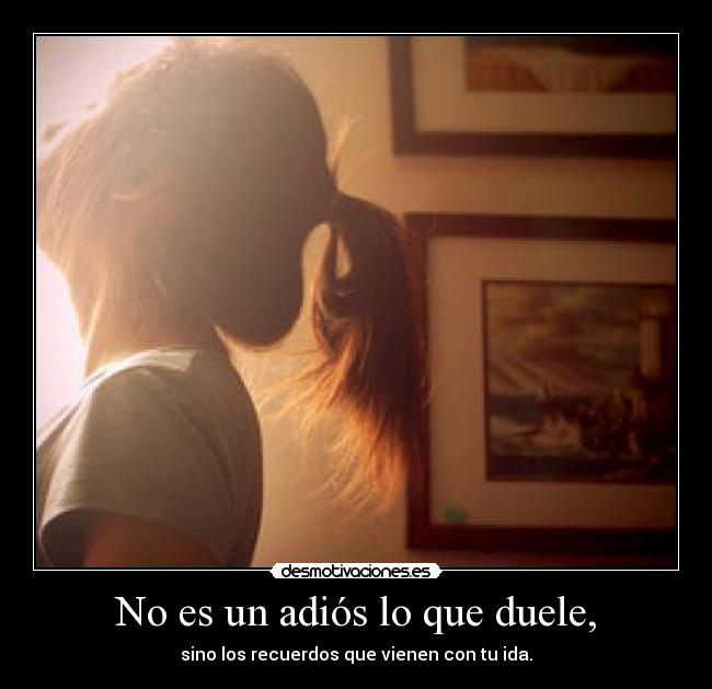 No es un adiós lo que duele, - sino los recuerdos que vienen con tu ida.