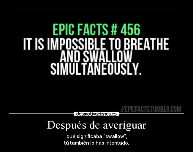 carteles averiguar swallow intentado imposible breathe respirar tragar desmotivaciones