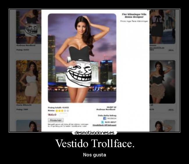 Vestido Trollface. -