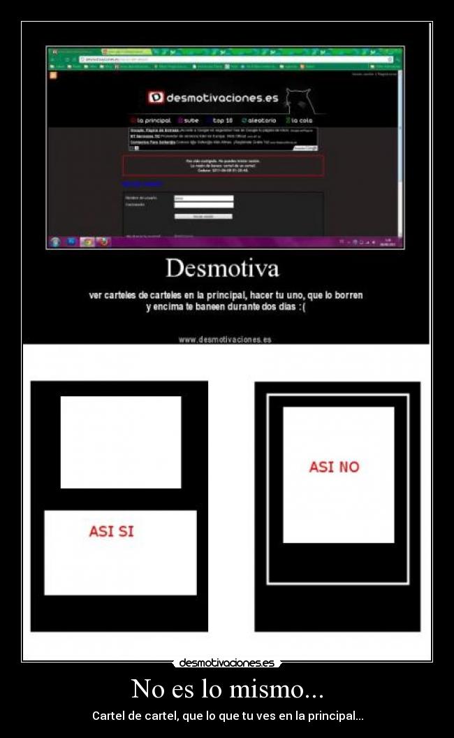 No es lo mismo... - Cartel de cartel, que lo que tu ves en la principal...