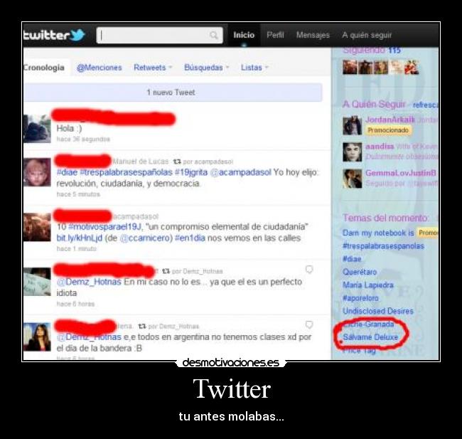Twitter - tu antes molabas...