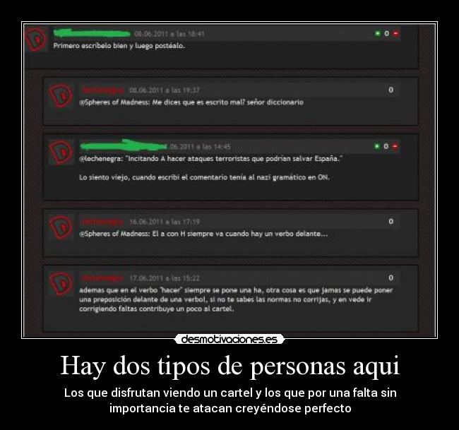 Hay dos tipos de personas aqui -