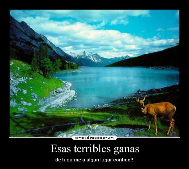 Esas terribles ganas - de fugarme a algun lugar contigo!! 
