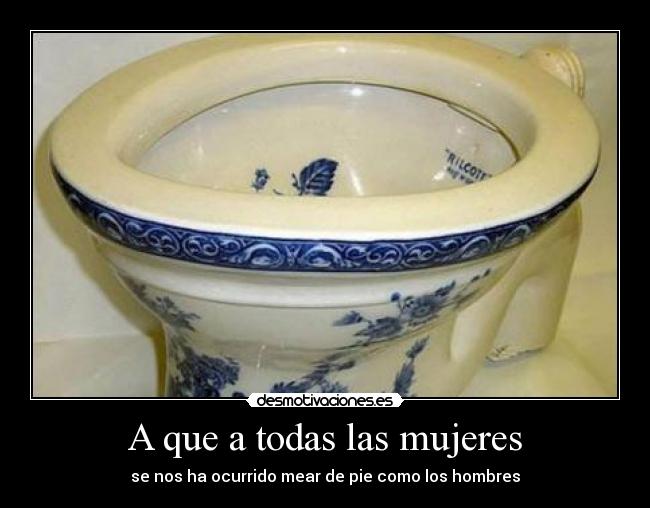 A que a todas las mujeres - se nos ha ocurrido mear de pie como los hombres