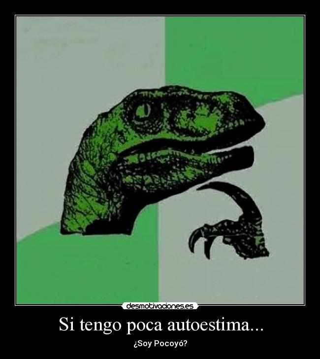 carteles tengo poca autoestima pocoyo velocirraptor filosofo desmotivaciones