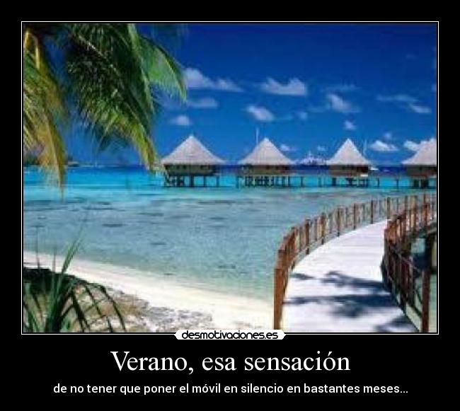 Verano, esa sensación - de no tener que poner el móvil en silencio en bastantes meses...