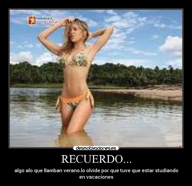 RECUERDO... - algo alo que llamban verano.lo olvide por que tuve que estar studiando en vacaciones