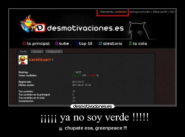 carteles soy verde desmotivaciones