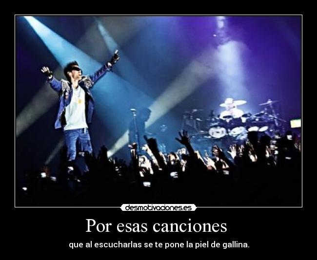 Por esas canciones  - que al escucharlas se te pone la piel de gallina.