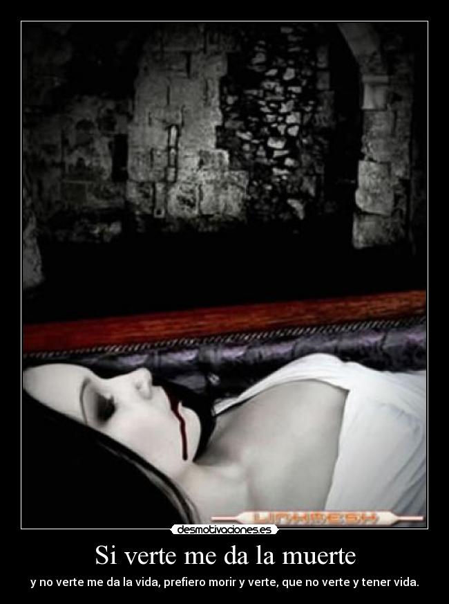 Si verte me da la muerte - y no verte me da la vida, prefiero morir y verte, que no verte y tener vida.