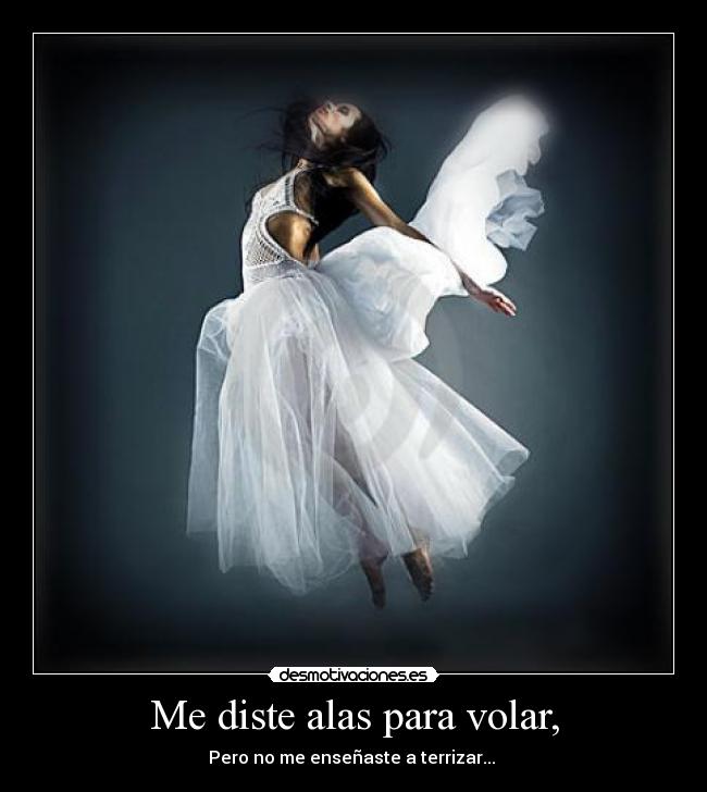 Me diste alas para volar, - Pero no me enseñaste a terrizar... 