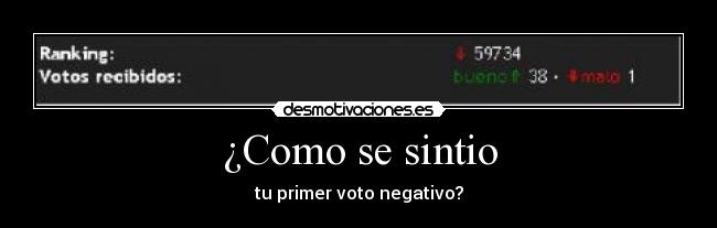 ¿Como se sintio - tu primer voto negativo?