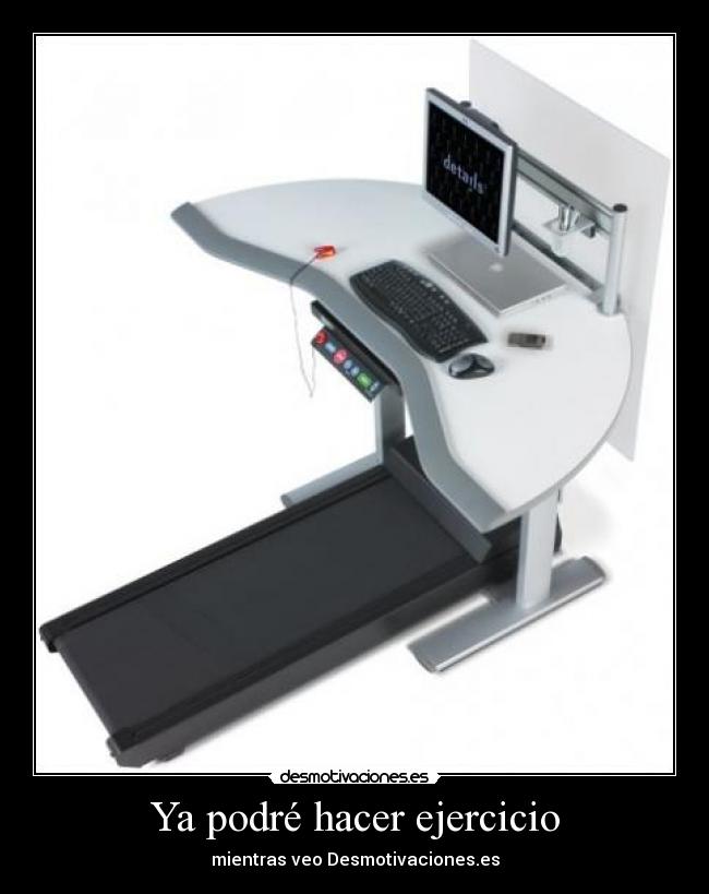 carteles desmotivaciones hacer ejercicio podre mientras maquina cinta correr ordenador desmotivaciones