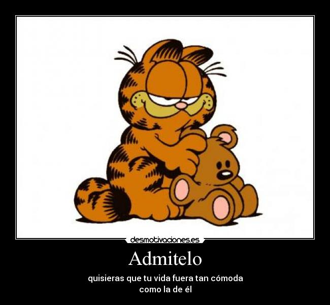 carteles quisieras que vida fuera tan comoda como el admitelo garfield desmotivaciones