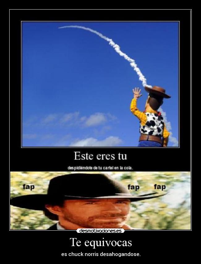 Te equivocas - es chuck norris desahogandose.